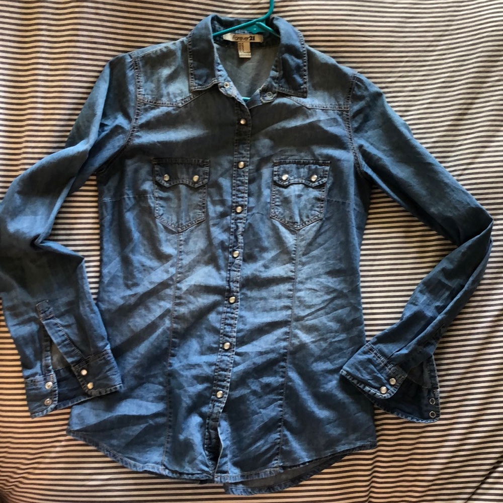 Denim button up